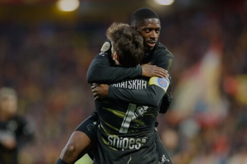 Paris Saint-Germain clinches league title with 2-0 win over closest rival Lens