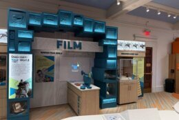Students can check out a film section complete with projector and faux reels that play footage from World War Two and even “The Sound of Music.”