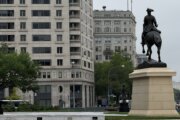 12 bronze statues pop up at closed Freedom Plaza