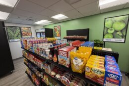Variety of food available at the Goodr Free Grocery Store