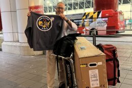 Rex Houilhan at BWI Airport ahead of his journey.