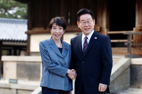 Japanese prime minister travels to meet South Korea president for second leg of hometown summits