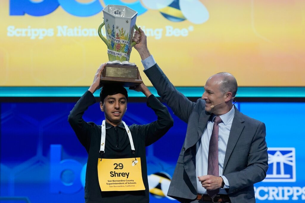 Shrey Parikh wins the Scripps National Spelling Bee, beating Ishaan Gupta in lightning round