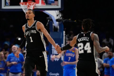Wembanyama has 41 points, 24 rebounds and Spurs top Thunder 122-115 in 2OT to open West finals