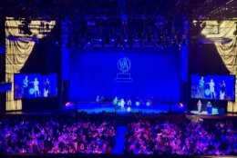 interior of theatre under blue lighting