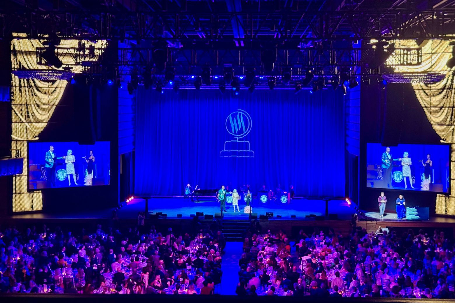 interior of theatre under blue lighting