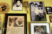 photos on a wall