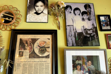photos on a wall