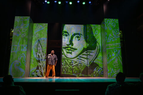 Jacob Ming-Trent in Folger Theatre's world premiere production of "How Shakespeare Saved My Life," written and performed by Ming-Trent and directed by Tony Taccone. 