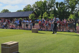 As players dribbled the ball around the green pitch, members of the Pennsylvania band began performing songs to distract the crowd from the heat.