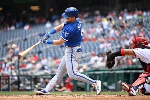 Avila rebounds, taking a shutout into the 6th as the Royals beat Washington 6-2 to avoid a sweep