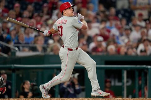 Phillies score 8 runs in the ninth inning and rally past the Nationals 14-9