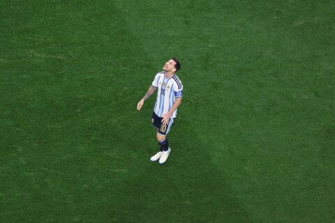 Lionel Messi misses penalty kick with a chance to break the World Cup scoring record with Argentina