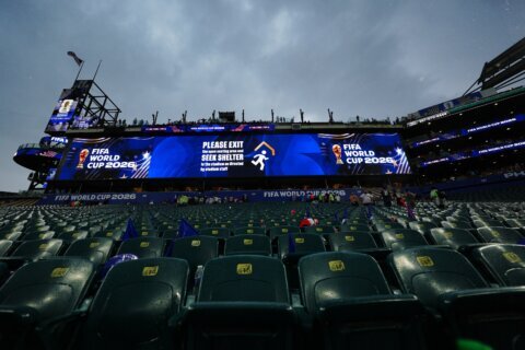 World Cup sees first weather delay as fans cleared from seats at France-Iraq match in Philadelphia