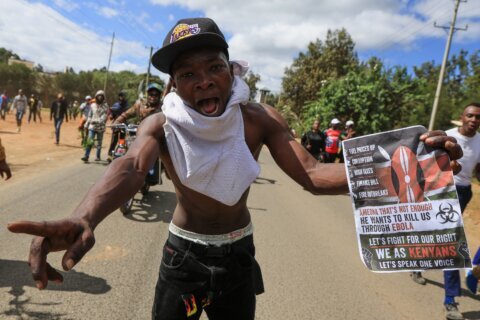 Hundreds of youths protest outside Kenya’s Ebola quarantine center for US citizens