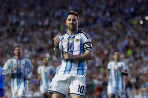 Messi scores on a penalty as Argentina beats Iceland 3-0 in its final World Cup tune-up