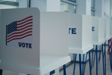voting booths in a row