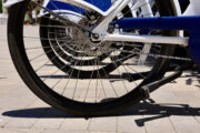 view of back tires of bikes seen close-up