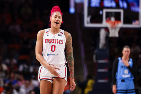 Kiki Iriafen has another double-double and the Mystics beat the Sky 90-72