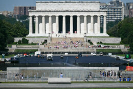 Contractors continue work on the Reflecting Pool