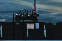 Workers continue finishing touches on the Lincoln Memorial Reflecting Pool