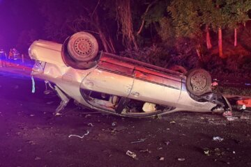 Car rollover in D.C.