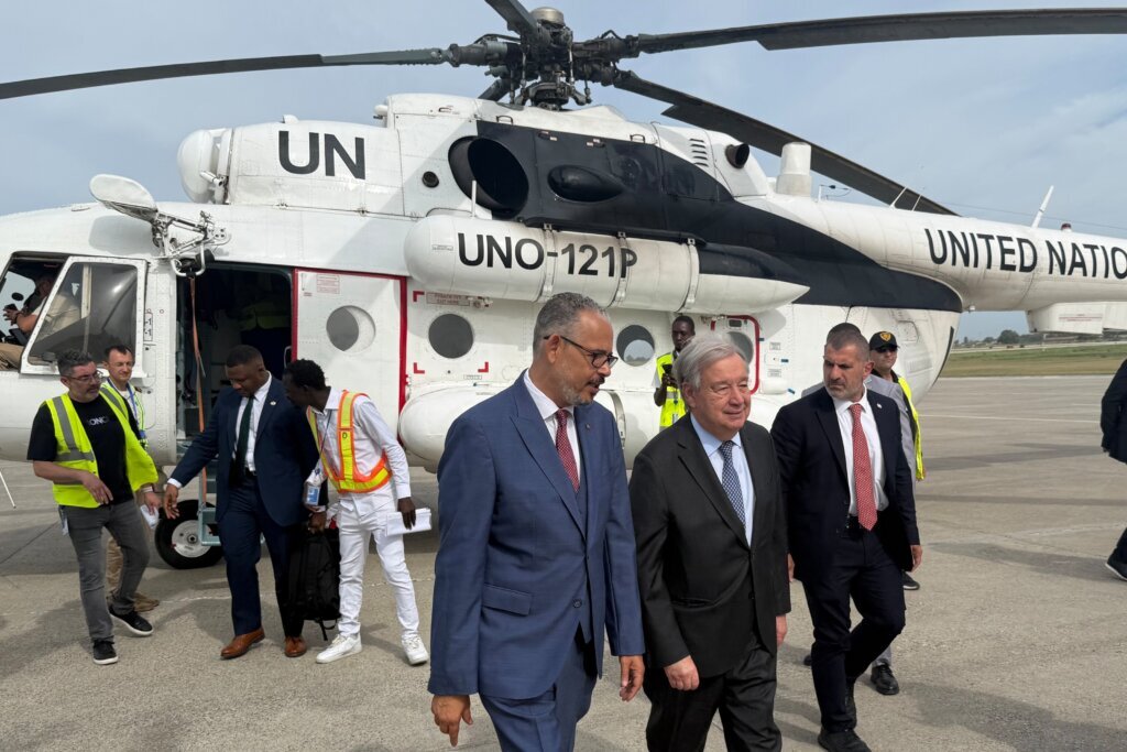 UN chief visits Haiti, where a new international force will be deployed to help fight gangs