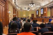 D.C. Charter School Alliance members in the audience of a  June 2, 2026, D.C.  Council hearing.  (Courtesy Nicole Travers, D.C. Charter School Alliance) 