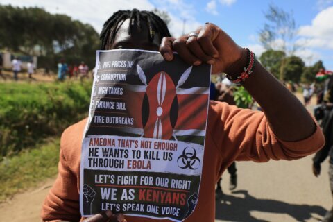 Kenyan president defends US Ebola quarantine center amid protests