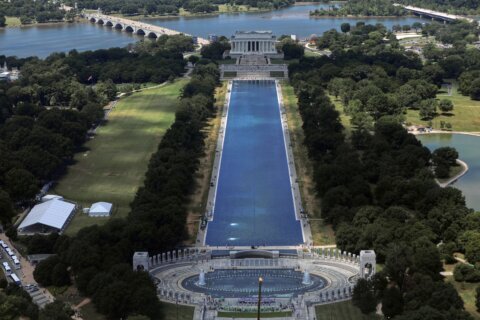 Reflecting Pool liner was cut with a sharp knife or razor, National Park Service says