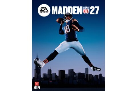 Caleb Williams strikes jump-throw pose for Madden NFL 27 cover