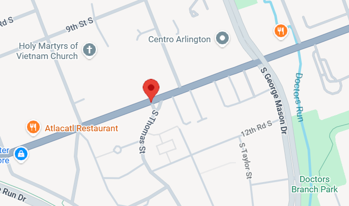 Map of Arlington hit-and-run crash