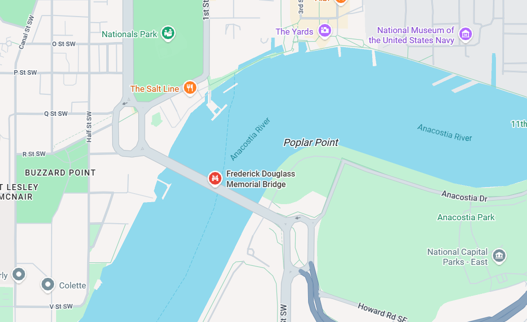 Map of Southeast DC e-bike crash