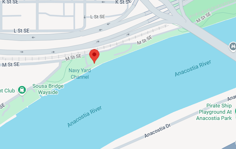 Map of where body was found in Southeast DC
