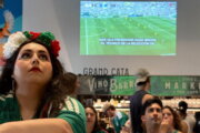 Soccer fans gather in La Cosecha in Union Market