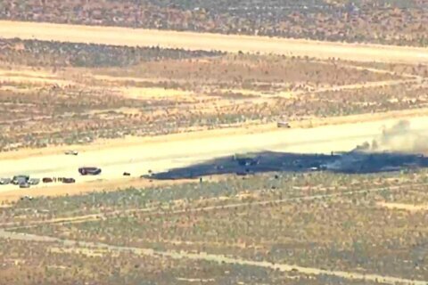 B-52 bomber crashes after takeoff at US military base in Southern California