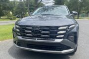 hyundai tucson pictured up close to front grill