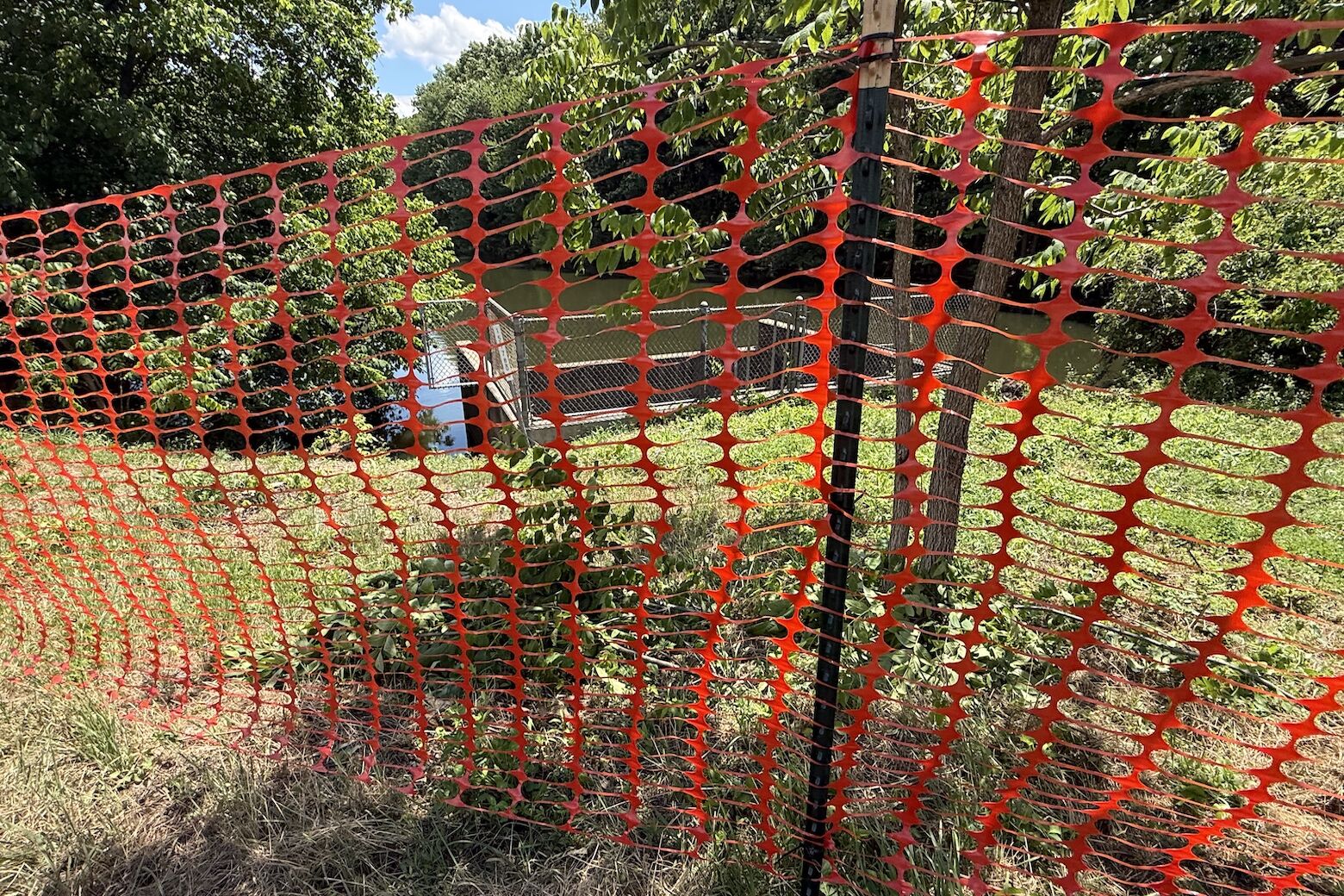 Red, temporary fencing