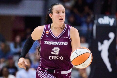Marina Mabrey matches WNBA scoring record with 53 points to help Toronto rout Los Angeles