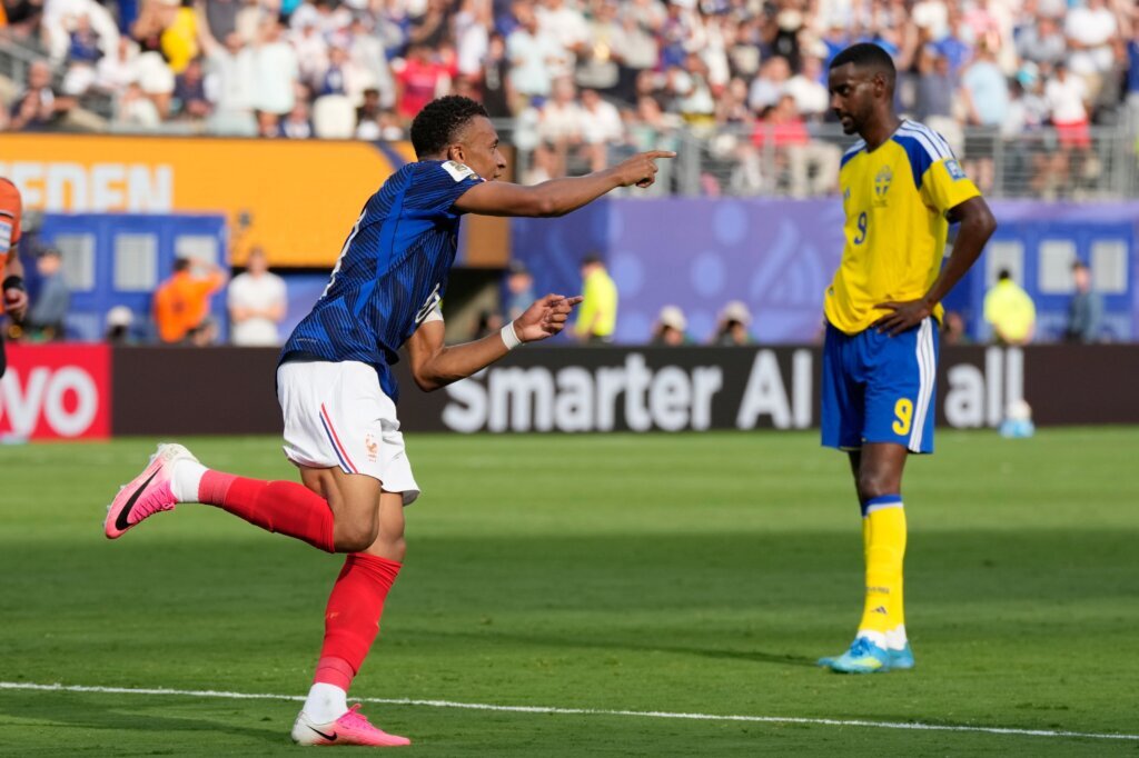 France forward Kylian Mbappé scores his 17th and 18th World Cup goals, one back of Lionel Messi