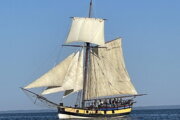 A Revolutionary War tall ship on the Potomac. 