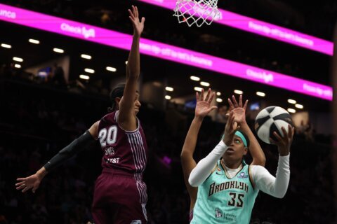 Connecticut retires Jonquel Jones’ No. 35 jersey in pregame ceremony; she misses game with illness