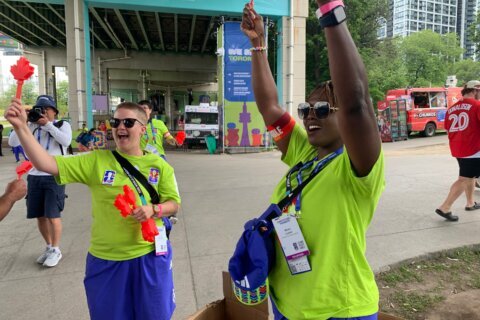 A maple leaf-shaped ‘Canadian clapper’ sparks a World Cup buzz across Toronto
