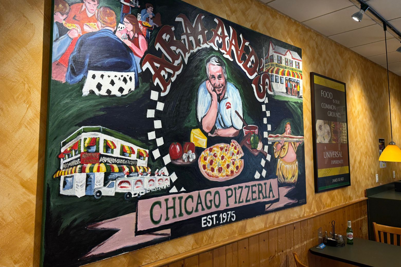 sign inside armands pizzeria