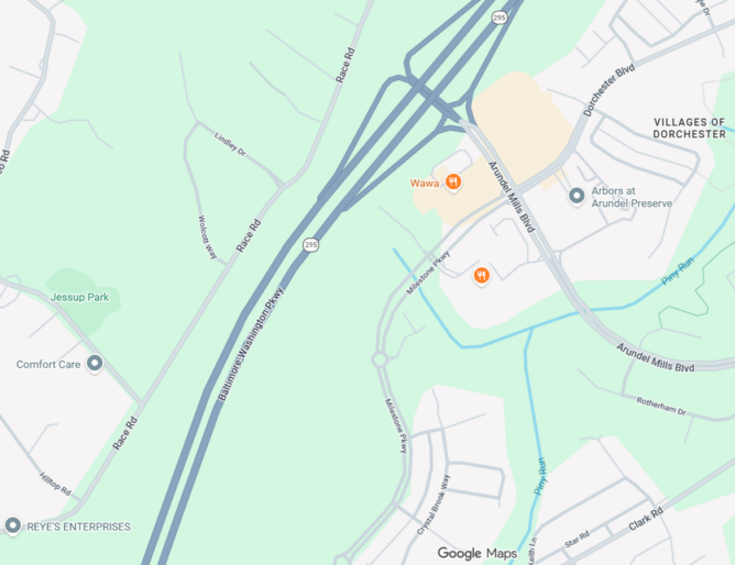 bw parkway arundel mills map