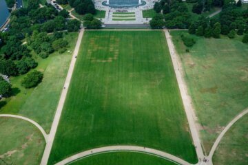 Authorities responded to what appeared to be a large tracing of the term 8647 into the grounds of the National Mall in Washington, DC on June 11.