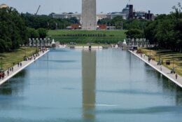 Reflecting pool after renovations