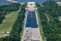 Reflecting pool during renovations
