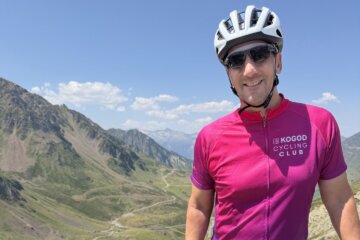 American University Interim President David Marchick on a less hilly part of his fundraising ride through the Pyrenees.