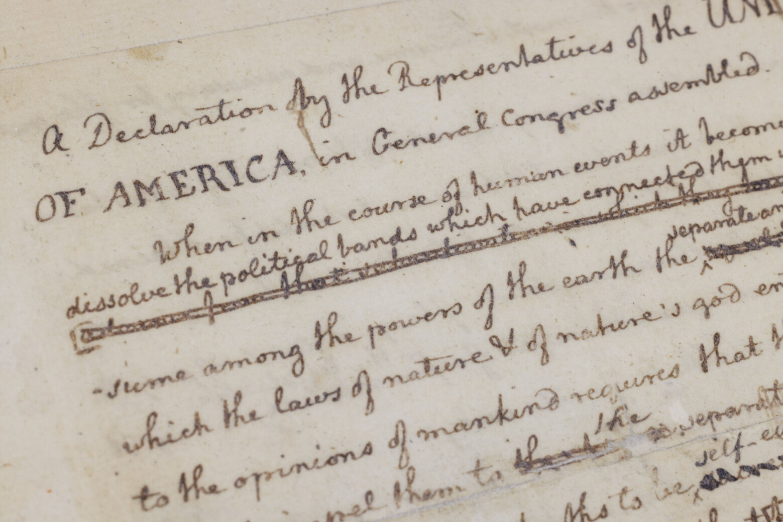 Library of Congress puts first draft of the Declaration of Independence on display for America 250